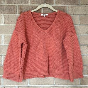 Madewell Coral Breezeway Pullover Sweater